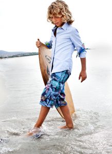 boy and surfboard