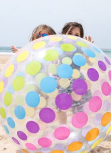 children with a beach ball